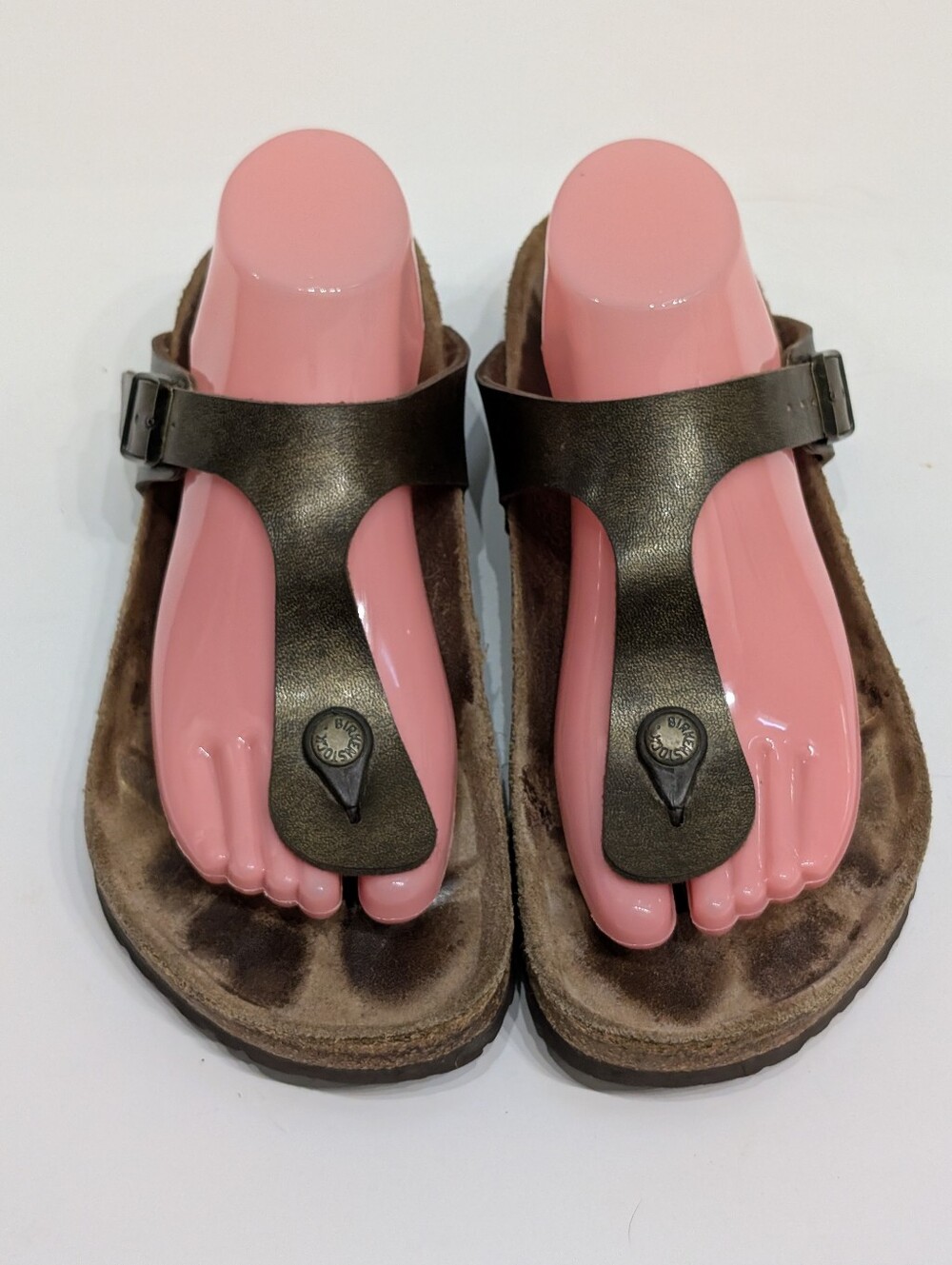 Birkenstock Gizeh Women's 40/9 Sandals Thong Bronze Birko-Flor Buckle